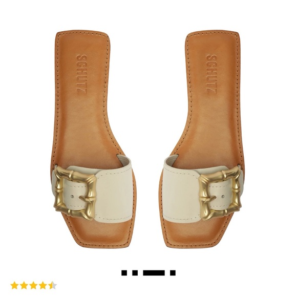 SCHUTZ  Enola Women's Cream leather sandle with Gold buckle size 8 - Picture 2 of 6